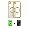 MARSİLYAN™- iPhone 17 Air Kılıf Nova Işık Özel Seri - Siyah 3D Antistatik Hayalet Cam Ekran Koruyucu + Raze Metal Kamera Lens - SH