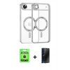 MARSİLYAN™- iPhone 17 Air Kılıf Nova Işık Özel Seri - Siyah 3D Antistatik Hayalet Cam Ekran Koruyucu + Raze Metal Kamera Lens - SH