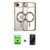 MARSİLYAN™- iPhone 17 Air Kılıf Nova Işık Özel Seri - Siyah 3D Antistatik Hayalet Cam Ekran Koruyucu + Raze Metal Kamera Lens - SH