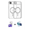 MARSİLYAN™- iPhone 17 Air Kılıf Nova Işık Özel Seri - Siyah 3D Antistatik Seramik Nano Ekran Koruyucu + Bilvis Titan Kamera Lens - GS