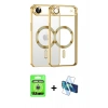MARSİLYAN™- iPhone 17 Air Kılıf Nova Işık Özel Seri - Siyah 3D Antistatik Seramik Nano Ekran Koruyucu + Gümüş Raze Metal Kamera Lens