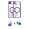 MARSİLYAN™- iPhone 17 Air Kılıf Nova Işık Özel Seri - Siyah 3D Antistatik Seramik Nano Ekran Koruyucu + Bilvis Titan Kamera Lens - GS