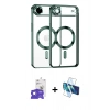 MARSİLYAN™- iPhone 17 Air Kılıf Nova Işık Özel Seri - Siyah 3D Antistatik Seramik Nano Ekran Koruyucu + Bilvis Titan Kamera Lens - GS