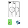 MARSİLYAN™- iPhone 17 Air Kılıf Nova Işık Özel Seri - Siyah 3D Antistatik Seramik Nano Ekran Koruyucu + Raze Metal Kamera Lens - MI