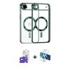 MARSİLYAN™- iPhone 17 Air Kılıf Nova Işık Özel Seri - Siyah 3D Antistatik Seramik Nano Ekran Koruyucu + Siyah Bilvis Titan Kamera Lens