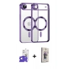 MARSİLYAN™- iPhone 17 Air Kılıf Nova Işık Özel Seri - Siyah Bilvis 3D Cam Ekran Koruyucu + Bilvis Titan Kamera Lens - GS