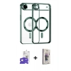 MARSİLYAN™- iPhone 17 Air Kılıf Nova Işık Özel Seri - Siyah Bilvis 3D Cam Ekran Koruyucu + Bilvis Titan Kamera Lens - GS