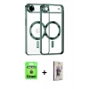 MARSİLYAN™- iPhone 17 Air Kılıf Nova Işık Özel Seri - Siyah Bilvis 3D Cam Ekran Koruyucu + Raze Metal Kamera Lens - GD