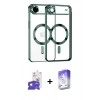 MARSİLYAN™- iPhone 17 Air Kılıf Nova Işık Özel Seri - Siyah Bilvis 5in1 3D Magic Cam Ekran Koruyucu + Bilvis Titan Kamera Lens - GD