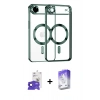 MARSİLYAN™- iPhone 17 Air Kılıf Nova Işık Özel Seri - Siyah Bilvis 5in1 3D Magic Cam Ekran Koruyucu + Bilvis Titan Kamera Lens - LT