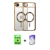 MARSİLYAN™- iPhone 17 Air Kılıf Nova Işık Özel Seri - Siyah Bilvis 5in1 3D Magic Cam Ekran Koruyucu + Gold Raze Metal Kamera Lens
