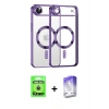 MARSİLYAN™- iPhone 17 Air Kılıf Nova Işık Özel Seri - Siyah Bilvis 5in1 3D Magic Cam Ekran Koruyucu + Gold Raze Metal Kamera Lens