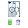 MARSİLYAN™- iPhone 17 Air Kılıf Nova Işık Özel Seri - Siyah Bilvis 5in1 3D Magic Cam Ekran Koruyucu + Gold Raze Metal Kamera Lens