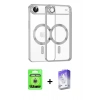 MARSİLYAN™- iPhone 17 Air Kılıf Nova Işık Özel Seri - Siyah Bilvis 5in1 3D Magic Cam Ekran Koruyucu + Raze Metal Kamera Lens - GS