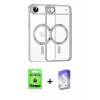MARSİLYAN™- iPhone 17 Air Kılıf Nova Işık Özel Seri - Siyah Bilvis 5in1 3D Magic Cam Ekran Koruyucu + Raze Metal Kamera Lens - MI