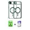 MARSİLYAN™- iPhone 17 Air Kılıf Nova Işık Özel Seri - Siyah Bilvis 5in1 3D Magic Cam Ekran Koruyucu + Raze Metal Kamera Lens - MI