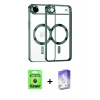 MARSİLYAN™- iPhone 17 Air Kılıf Nova Işık Özel Seri - Siyah Bilvis 5in1 3D Magic Cam Ekran Koruyucu + Raze Metal Kamera Lens - SH