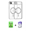 MARSİLYAN™- iPhone 17 Air Kılıf Nova Işık Özel Seri - Siyah Bilvis 5in1 3D Magic Cam Ekran Koruyucu + Raze Metal Kamera Lens - SH