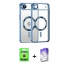 MARSİLYAN™- iPhone 17 Air Kılıf Nova Işık Özel Seri - Siyah Bilvis 5in1 3D Magic Cam Ekran Koruyucu + Raze Metal Kamera Lens - SH
