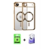 MARSİLYAN™- iPhone 17 Air Kılıf Nova Işık Özel Seri - Siyah Bilvis 5in1 5D Magic Hayalet Cam Ekran Koruyucu + Raze Metal Kamera Lens - GS