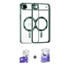 MARSİLYAN™- iPhone 17 Air Kılıf Nova Işık Özel Seri - Siyah Bilvis 5in1 5D Magic Hayalet Cam Ekran Koruyucu + Bilvis Titan Kamera Lens - GD