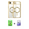 MARSİLYAN™- iPhone 17 Air Kılıf Nova Işık Özel Seri - Siyah Bilvis 5in1 5D Magic Hayalet Cam Ekran Koruyucu + Raze Metal Kamera Lens - GS