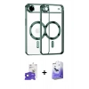 MARSİLYAN™- iPhone 17 Air Kılıf Nova Işık Özel Seri - Siyah Bilvis 5in1 5D Magic Hayalet Cam Ekran Koruyucu + Bilvis Titan Kamera Lens - LT