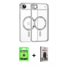 MARSİLYAN™- iPhone 17 Air Kılıf Nova Işık Özel Seri - Siyah Bilvis Hayalet Cam Ekran Koruyucu + Raze Metal Kamera Lens - GS