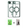 MARSİLYAN™- iPhone 17 Air Kılıf Nova Işık Özel Seri - Siyah Bilvis Hayalet Cam Ekran Koruyucu + Raze Metal Kamera Lens - SH