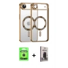 MARSİLYAN™- iPhone 17 Air Kılıf Nova Işık Özel Seri - Siyah Bilvis Hayalet Cam Ekran Koruyucu + Raze Metal Kamera Lens - SH
