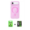 MARSİLYAN™- iPhone 17 Air Kılıf Pusula Form Özel Seri - Şeffaf 360 Full Body Arka Koruyucu + Gümüş Raze Metal Kamera Lens