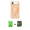 MARSİLYAN™- iPhone 17 Air Kılıf Pusula Form Özel Seri - Şeffaf 360 Full Body Arka Koruyucu + Gümüş Raze Metal Kamera Lens