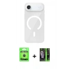 MARSİLYAN™- iPhone 17 Air Kılıf Pusula Form Özel Seri - Şeffaf 360 Full Body Arka Koruyucu + Mavi Raze Metal Kamera Lens