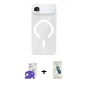 MARSİLYAN™- iPhone 17 Air Kılıf Pusula Form Özel Seri - Şeffaf Pasifik Cam Ekran Koruyucu + Bilvis Titan Kamera Lens - GD