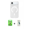 MARSİLYAN™- iPhone 17 Air Kılıf Pusula Form Özel Seri - Şeffaf Pasifik Cam Ekran Koruyucu + Raze Metal Kamera Lens - MI