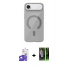 MARSİLYAN™- iPhone 17 Air Kılıf Pusula Form Özel Seri - Siyah 360 Mat Full Body Arka Koruyucu + Bilvis Titan Kamera Lens - GS