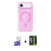 MARSİLYAN™- iPhone 17 Air Kılıf Pusula Form Özel Seri - Siyah 360 Mat Full Body Arka Koruyucu + Bilvis Titan Kamera Lens - GS