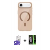 MARSİLYAN™- iPhone 17 Air Kılıf Pusula Form Özel Seri - Siyah 360 Mat Full Body Arka Koruyucu + Bilvis Titan Kamera Lens - GS
