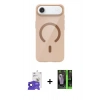 MARSİLYAN™- iPhone 17 Air Kılıf Pusula Form Özel Seri - Siyah 360 Mat Full Body Arka Koruyucu + Bilvis Titan Kamera Lens - SH