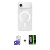 MARSİLYAN™- iPhone 17 Air Kılıf Pusula Form Özel Seri - Siyah 360 Mat Full Body Arka Koruyucu + Bilvis Titan Kamera Lens - SH