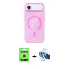 MARSİLYAN™- iPhone 17 Air Kılıf Pusula Form Özel Seri - Siyah 3D Antistatik Cam Ekran Koruyucu + Raze Metal Kamera Lens - GS