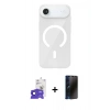 MARSİLYAN™- iPhone 17 Air Kılıf Pusula Form Özel Seri - Siyah 3D Antistatik Hayalet Cam Ekran Koruyucu + Bilvis Titan Kamera Lens - LT