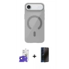 MARSİLYAN™- iPhone 17 Air Kılıf Pusula Form Özel Seri - Siyah 3D Antistatik Hayalet Cam Ekran Koruyucu + Bilvis Titan Kamera Lens - LT