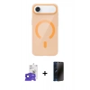 MARSİLYAN™- iPhone 17 Air Kılıf Pusula Form Özel Seri - Siyah 3D Antistatik Hayalet Cam Ekran Koruyucu + Bilvis Titan Kamera Lens - LT