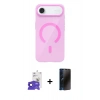 MARSİLYAN™- iPhone 17 Air Kılıf Pusula Form Özel Seri - Siyah 3D Antistatik Hayalet Cam Ekran Koruyucu + Bilvis Titan Kamera Lens - LT
