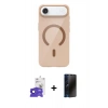 MARSİLYAN™- iPhone 17 Air Kılıf Pusula Form Özel Seri - Siyah 3D Antistatik Hayalet Cam Ekran Koruyucu + Bilvis Titan Kamera Lens - LT
