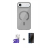 MARSİLYAN™- iPhone 17 Air Kılıf Pusula Form Özel Seri - Siyah 3D Antistatik Hayalet Cam Ekran Koruyucu + Siyah Bilvis Titan Kamera Lens