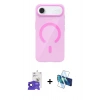 MARSİLYAN™- iPhone 17 Air Kılıf Pusula Form Özel Seri - Siyah 3D Antistatik Seramik Nano Ekran Koruyucu + Bilvis Titan Kamera Lens - SH