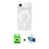 MARSİLYAN™- iPhone 17 Air Kılıf Pusula Form Özel Seri - Siyah 3D Antistatik Seramik Nano Ekran Koruyucu + Raze Metal Kamera Lens - SH