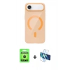 MARSİLYAN™- iPhone 17 Air Kılıf Pusula Form Özel Seri - Siyah 3D Antistatik Seramik Nano Ekran Koruyucu + Raze Metal Kamera Lens - SH